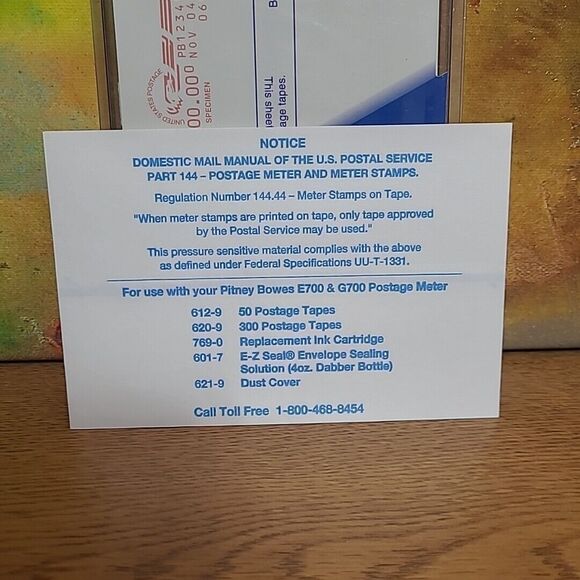 STAMP SHEETS Pitney Bowes Postage Meter White Pack 50 Lot of 2 - 100 Total - Picture 3 of 4